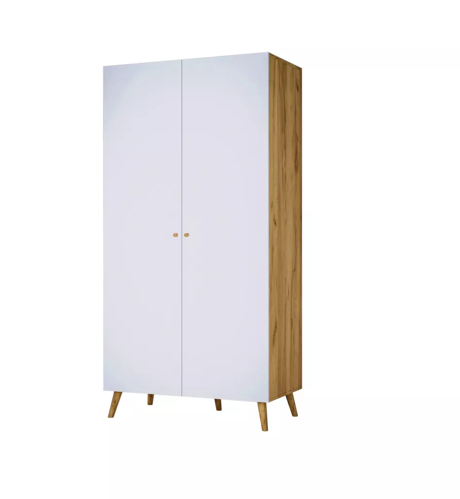 Šatníková skriňa TOLEDO 120cm Dub / alpská biela - čierne nožičky