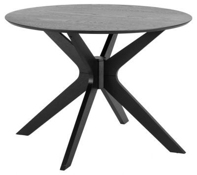 Moderný jedálenský stôl GILERMO Ø105 cm z dubového dreva - čierny