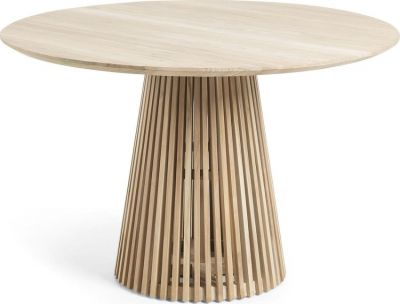 Masívný okrúhly stôl JEANETTE Ø120 cm prírodný, teakové drevo