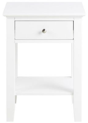 Drevený nočný stolík INDUSTRY 45 cm so zásuvkou, biely