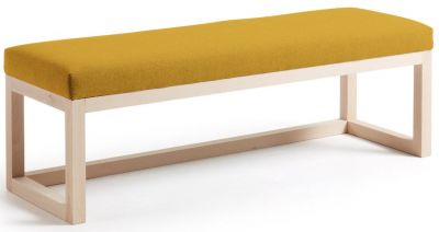 Masívna lavica LEVILLA 128 cm z bukového dreva, materiál polyester