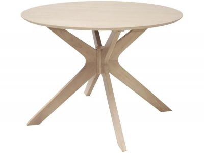 Moderný jedálenský stôl GILERMO Ø105 cm z dubového dreva v prírodnom dekore.