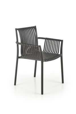 Záhradné ratanová stolička K492 čierna