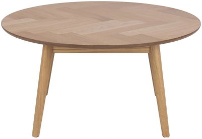 Moderný konferenčný stolík EVERET Ø90x45 cm - dub prírodný