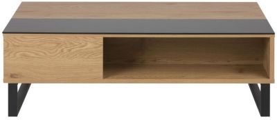 Konferenčný stolík s úložným priestorom AZALEA 110 cm hnedý, podnož čierna