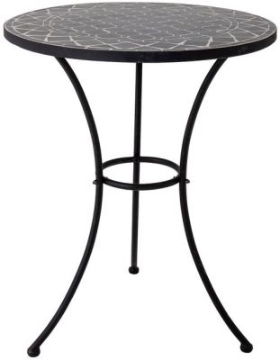 Moderný záhradný stôl LOBUS Ø60 cm z čiernej keramiky