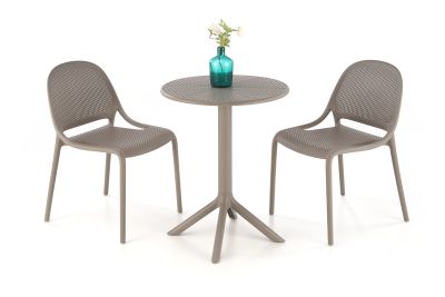 Štýlový okrúhly stôl CALVO hnedý