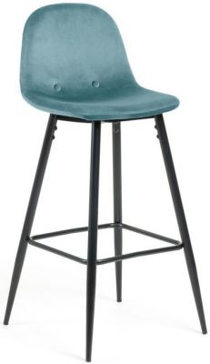 Barová stolička NOLTE scandi - tyrkysová, nohy čierne