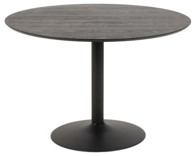 Jedálenský okrúhly stôl GILERMO Ø 110 cm čierny, kovová podnož