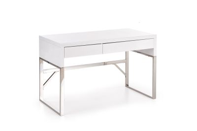 Písací stôl METAL B32 biely - vysoký lesk