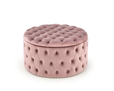 Elegantný taburet NUNEZ zamat - ružová