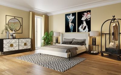 Moderná celočalúnená posteľ TIVOLI 180x200 cm krémová