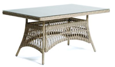 Moderný stôl DENVER z umelého ratanu 160cm - hnedý